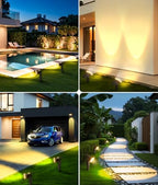 LETMY Solar Lights Outdoor Waterproof IP65, 4 Pack Solar Spot Lights Outdoor with 14 Big LEDs, 2-in-1 Wall Lights & 2 Modes Solar Landscape Spotlights for Pathway Yard Decor Garden Gifts (Warm White) - Image 7