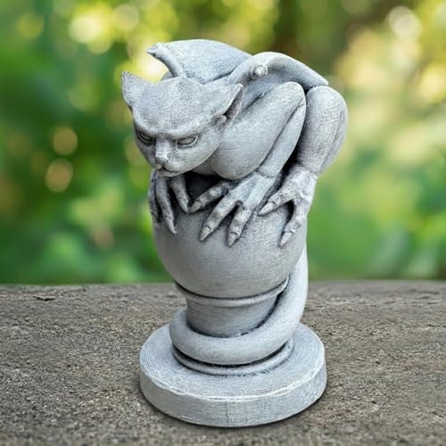 OLOMA Gargoyle Statue Concrete Fantasy Creature Sculpture Gothic Garden Decor Halloween Monster Figurine Dark Art Ornament Outdoor Yard Decor - Image 6