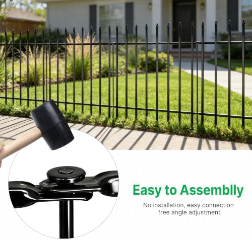 Thealyn 32" H x 24" W Metal Garden Fence, No Digging, Animal Barrier, 10 Ft - Image 5