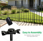Thealyn 32" H x 24" W Metal Garden Fence with Gate, Animal Barrier, 10 Ft - Image 5