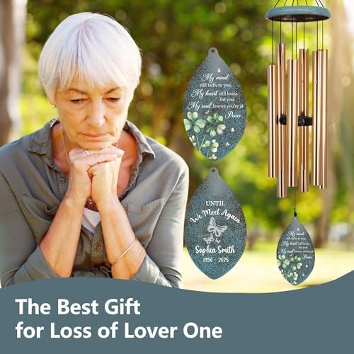 ASTARIN 35" Butterfly Personalized Wind Chimes for Loss of Loved One, Sympathy Gifts for Loss Mom Dad, Windchimes in Memory of a Loved One, Custom Name Outdoor Wind Chime(Produced in Texas) - Image 7