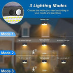Peasur 6 Pack Solar Motion Sensor Lights Outdoor Waterproof with 3 Modes - Image 2