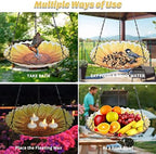 MUMTOP Hanging Glass Bird Bath Sunflower Outdoor Birdfeeder Garden Decor - Image 6