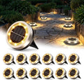 Solar Lights Outdoor Waterproof 8 LEDs In-Ground Garden Pathway Lighting Warm Light Solar Powered for Yard Patio Driveway Landscape (4 Pack) by Unknown