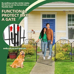 COLRASN 10 Panels No Dig Decorative Garden Dog Fence Outdoor for Yard, 40in(H) x 24.16ft(W) with Latch Tall Animal Barrier Fenceing Panels, Rustproof Ground Stakes Temporary Wire Screen for Patio - Image 4
