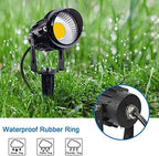 SUNVIE LED Outdoor Spotlight 12W Landscape Lighting 120V AC Waterproof Landscape Lights Spot Lights for Yard with Spiked Stake Warm White Flag Light Garden Decorative Lamp with US 3-Plug in (6 Pack) - Image 4