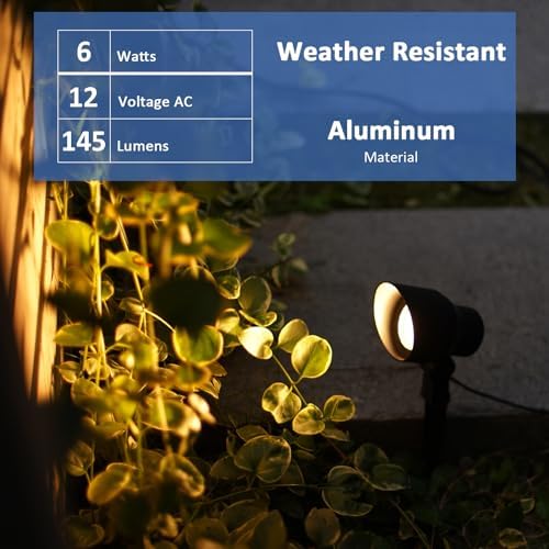 Malibu LED Floodlight Low Voltage Landscape Lighting Outdoor Spotlight for Walls Trees Flags Decorative Light, 6 Watt 12V AC for Garden Lawn Use - Image 2