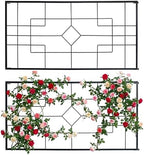 MyGift 3.9 ft Black Metal Wall Garden Trellis, Geometric Plant Support by MyGiftHome