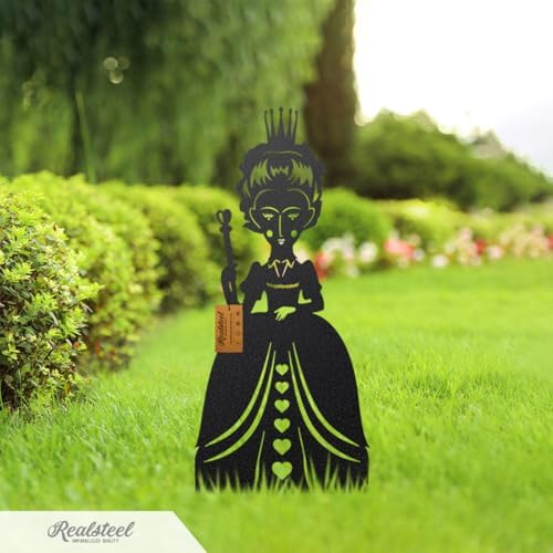 Alice in Wonderland Garden Stakes – Set 2: Queen of Hearts, Spade & Club Knights – Outdoor Decor – RealSteel Original – Rust – Weatherproof American Steel – Made in USA - Image 3