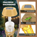 Solar Torch Lights, Flickering Flame Bamboo Outdoor Lights, 2‑Pack - Image 5