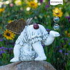 Suyorpe Solar Fairy Garden Statue Decor - Gifts for Women Mom Mother's Day, Angel Boy Resin Figurine Waterproof Home Decoration with Ladybug LED Lights for Outdoor Balcony Lawn Yard Patio - Image 5