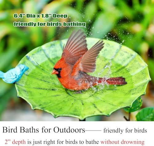 Bird Baths for Outdoors, 37" H Bird Bath for Outside, 3-in-1 Bird Feeders for Outdoors, Pedestal Birdbaths, Metal Bird Bath Bowl for Garden, Lawn, Yard Decor - Image 4