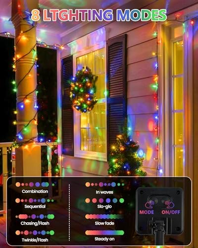 Solar Christmas Light Outdoor String 6 Pack 198 FT 600 LED Multicolored - Image 3
