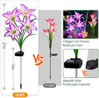 Solar Lights Outdoor, Gift for Women Mom Grandma Wife Daughter, 6 Pack 24 Solar Purple Lily Flower Lights Solar Flower Light Waterproof, Outside Decor Stake Light for Landscape Yard Patio Lawn Garden - Image 3