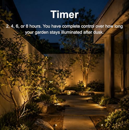 ZYAN Landscape Spotlights, Dimmable, Timer, Auto On Off, Low Voltage, Plug and Play, IP65 Waterproof, 2700K Warm White, for Garden Yard Pathway (6 Pack) - Image 5