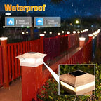 VOLISUN 12Pack Solar Post Cap Lights, 2 Color Modes Deck Lights, White - Image 4