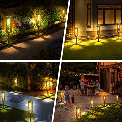 COXSENI Solar Pathway Lights Outdoor Waterproof Warm White, 6 Pack - Image 4