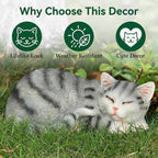 GARDEN WHISPER Cat Statue, Grey, Resin, Contemporary, Outdoor / Indoor Decor, 11.4" L x 7.1" W x 4.3" H, 1.5 lbs - Image 4