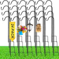 24 Pcs 24 Inch Shepherd Hook for Outdoor Adjustable Bird Feeder Pole by Yetene