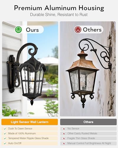 VIANIS Outdoor Lights for House, Black Dusk to Dawn Outdoor Lights, 2-Pack - Image 4