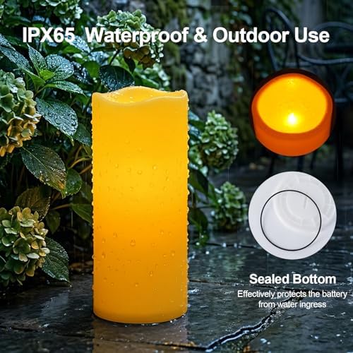 Amagic 12"x5" Large Waterproof Outdoor Flameless Candles with Remote Timer - Image 2