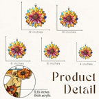 Autumn Sunflower Acrylic Suncatcher 8 Inches, Fall Decoration Indoor Outdoor, Bedroom Porch Decor, Stained Glass Effect Window Hanging, Colorful Floral Ornament, Flower Lover Gift for Her - Image 2