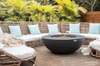 Elementi Lunar Bowl Cast Concrete Fire Table Bundle, Outdoor Fire Pit Fire Table Patio Furniture, Dark Gray (Natural Gas) - Image 6