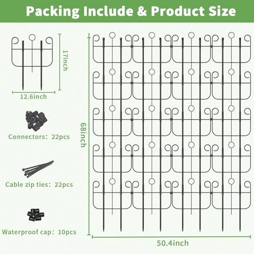 Trellis for Climbing Plants Outdoor, Expandable Heavy-Duty Metal Trellis for Raised Bed Plants, Flowers Vine Ivy, Sturdy Houseplant Pothos Plant Climber Support - Image 3
