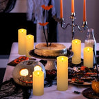 72 Pack Christmas Decoration Flickering Flameless Candles, Battery Operated Candles,Waterproof Outdoor LED Pillar Candles for Home ,Wedding,Halloween,Birthday,Valentine'sDay (D2.2 xH 5" 6" 7" Ivory) - Image 6