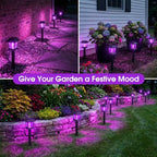 Greluna Solar Lights Outdoor,12 Pack Purple Waterproof Auto On/Off Solar Pathway Lights for Your Garden, Landscape, Path, Yard, Patio, Driveway,Walkway Halloween Decor - Image 5