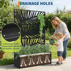 GarveeLife Metal Planter Box with Trellis 71"x47"x16", with Drainage Holes - Image 5