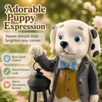 Dog Statue with Solar Lights 10in Garden Decor - Image 3