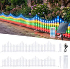 Hopolon 8 Pack Multicolor Picket Fence Lights, 11.1in (H) X 9.1ft (L) by Hopolon