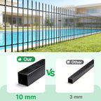 Thealyn 42" H x 12.5 Ft Metal Garden Fence with Gate, 5 Panels - Image 3