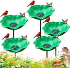 Flower Garden Stake Metal Bird Bath with Bee Watering Station, 3 in 1 Handmade Pollinator Feeder for Outdoor Yard Decor(Fresh Green,5) by Unknown