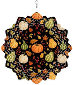12 Inch Fall Thanksgiving Wind Spinner for Yard and Garden,Pumpkins Red Berries Maple Leaves Black Hanging Ornaments Outdoor 3D Kinetic Wind Sculpture Spinners Indoor Outdoor Patio Décor Gift by Unknown