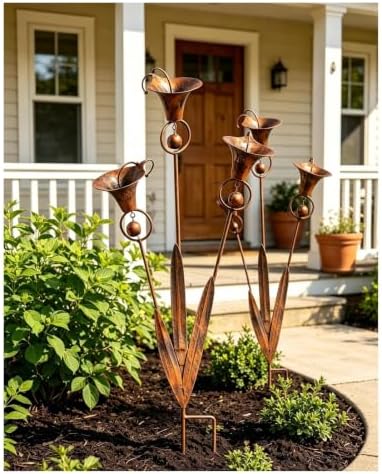 Calla Lily Garden Stake Metal Wind Chime by Unknown