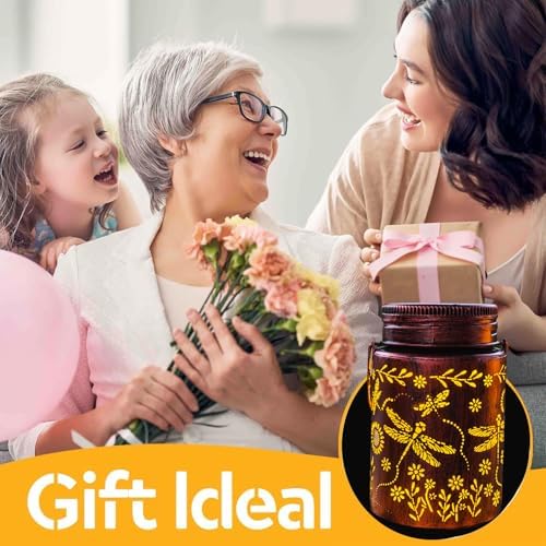 Dragonfly Outdoor Solar Lantern 2pack Waterproof - Christmas Gifts for Outside Lights, Garden Decor for Balcony, Yard and Deck, Gardening Decorations Gifts for Women Mom (Dragonfly 2pack) - Image 3