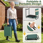 IRONMAX Garden Kneeler and Seat with 15.5" L×11" W EVA Kneeling Pad, Green - Image 6