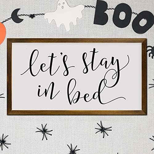 Lets Stay in Bed Sign for Above Bed Stay in Bed Wood Sign Bedroom Wall Decor Farmhouse Bedroom Bedroom Wall Art Framed Sign - Image 4