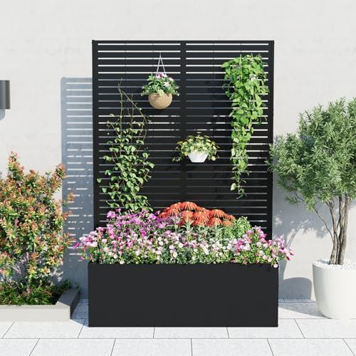 GarveeLife Metal Planter Box with Trellis 71"x47"x16", with Drainage Holes by GarveeLife
