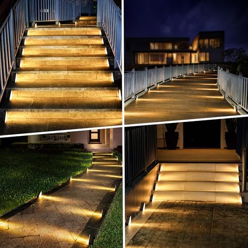 echosari 12 Pack Solar Step Lights for Outside 100 Lumen Ultra Bright - Image 4