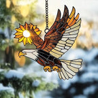 Eagle Acrylic Suncatcher Indoor Colorful Window Hanging Ornament Outdoor Sun Catcher Panel for Home Decor Car Garden Crystal Gift Bald Eagle Patriotic Suncatcher by Unknown
