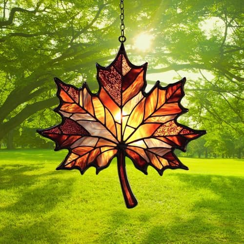 Autumn Maple Leaf Acrylic Suncatcher - Image 3