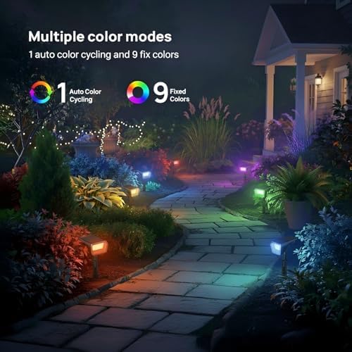 Linkind Halloween Solar Spot Lights Outdoor Waterproof Multicolor 8 Pack - Image 2