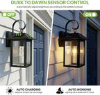 Solar Wall Lights Outdoor, Exterior Lighting Fixtures Solar Powered, 1 Pack - Image 2