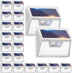 Peasur Solar Outdoor Lights [20 Pack/140LED], 3000K Solar Motion Sensor Outdoor Powered Security Lights 3 Working Modes Waterproof for Outside Garden Yard, White Frame by Peasur