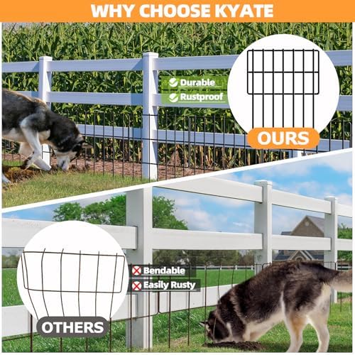 KYATE Garden Fence Animal Barrier, 30 Panels No Dig Fence 42.5ft(L) x13in(H), Rustproof Metal Defense Border, Dogs Rabbits Blocker Fence for Outdoor Yard & Patio - Image 6