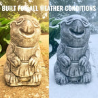 OLOMA Funny Mole Concrete Garden Statue Handmade Outdoor Animal Sculpture Vole Figurine Yard Lawn Flower Bed Patio Porch Rustic Decor Weather Resistant Ornament Whimsical Animals Lover Gift - Image 2