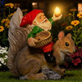 Funny Garden Gnomes Decorations for Yard Statue with Solar Lights by ZESTYEUX